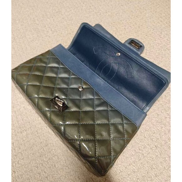 Pre-owned Chanel Patent Leather Quilted 2.55 Reissue Flap Blue - Picture 4 of 10